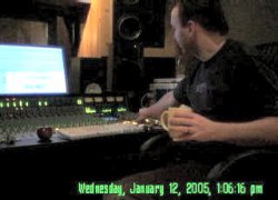 Sam Gibson at the mixing desk