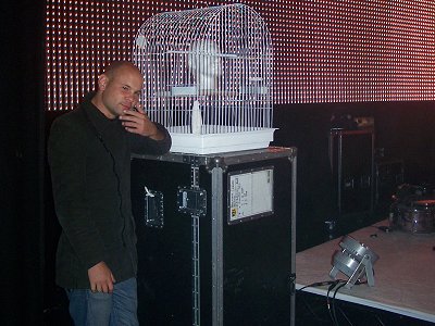 Jon admires the stage props