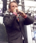 Martin singing to the crowd