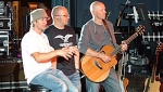 Martin's piano disappears from under him as Tim & Stu watch