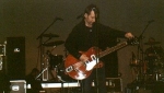 Martin tuning his guitar before the show